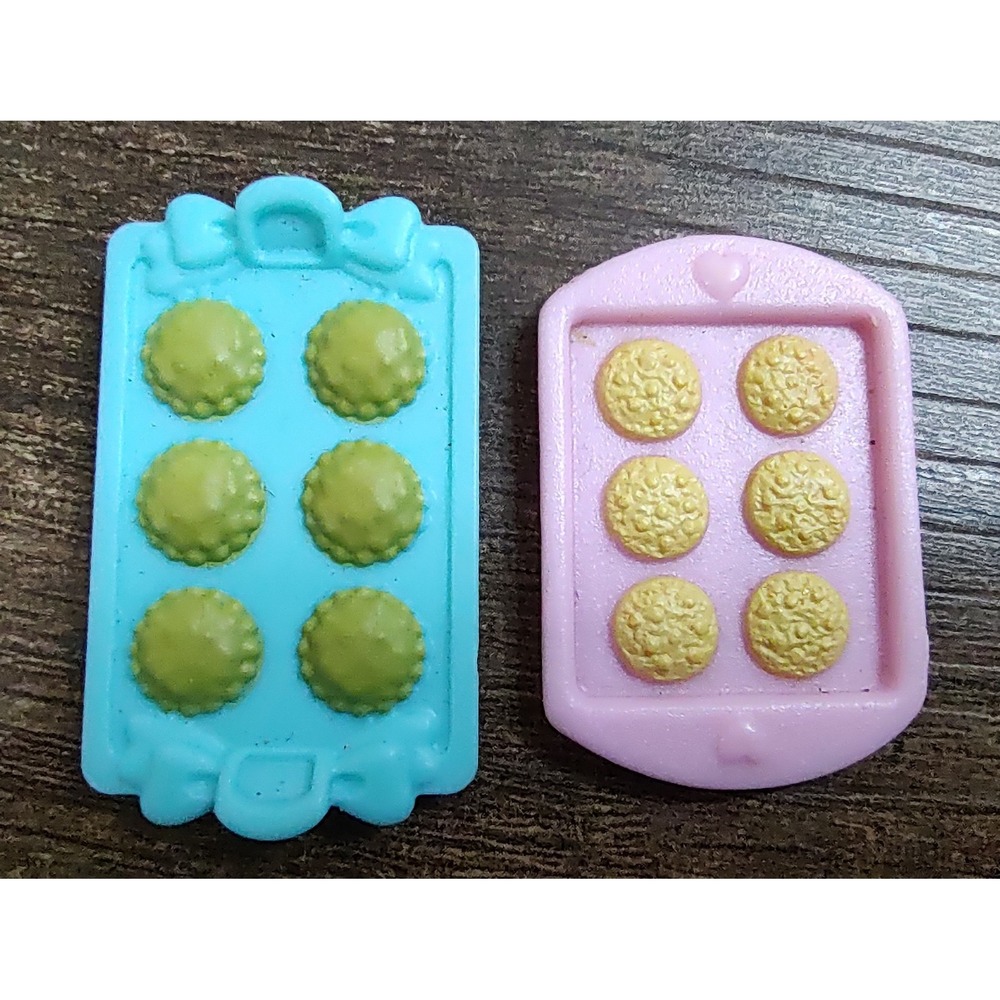 Dollhouse Miniature Cookie Sheet Cookies Baked Goods Lot Of 2 Kitchen Accessory